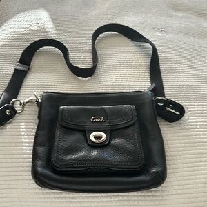 Black leather Coach purse